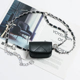 Women Belt Bag Fanny Pack Rhombus Chain Banana Bag for Summer Travel