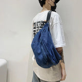 Denim Crossbody Sling Chest Bag Hip Hop Bum Travel Purse Phone Pouch
