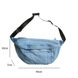 Denim Crossbody Sling Chest Bag Hip Hop Bum Travel Purse Phone Pouch