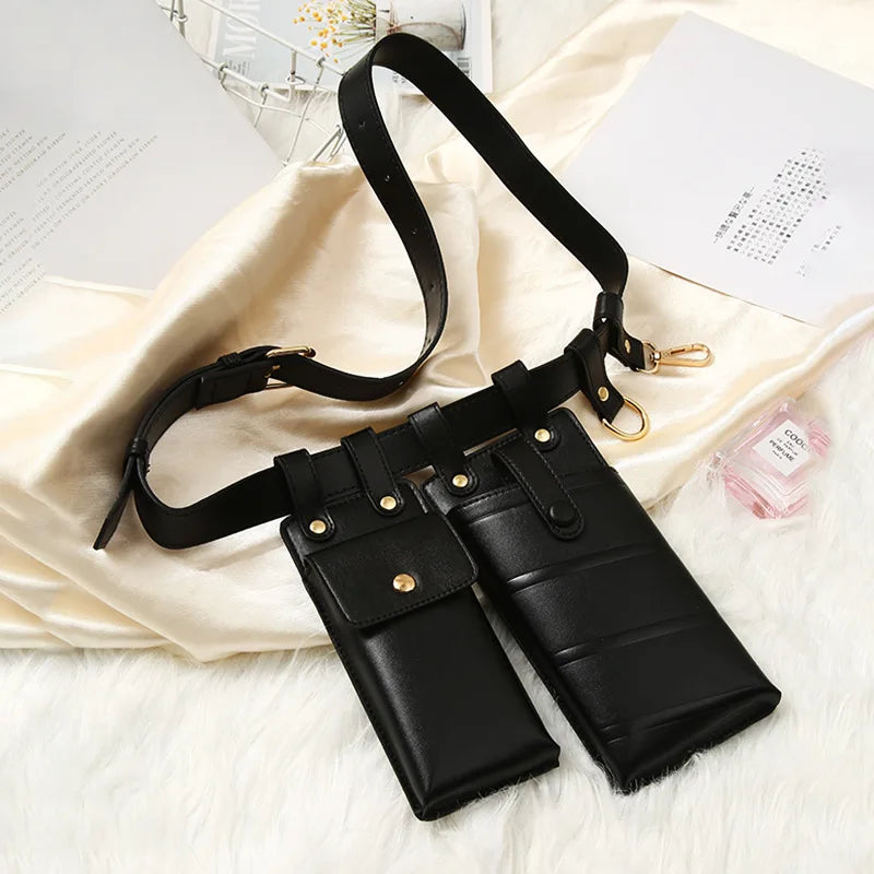 Women Belt Multicolor Orange Mini-bag All Match PU Waistband PU Leather Belt