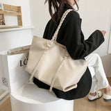 Women Large Capacity Woven Shoulder Bag Totes
