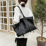 Women Large Capacity Woven Shoulder Bag Totes