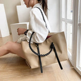 Women Large Capacity Woven Shoulder Bag Totes