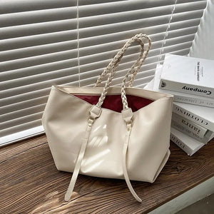 Women Large Capacity Woven Shoulder Bag Totes