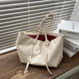 Women Large Capacity Woven Shoulder Bag Totes