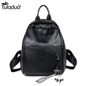 Mini Bear School Backpack Leather Schoolbags For Teenage Girls