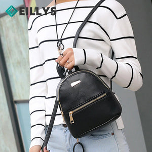 Women Pu Leather Backpack School Rucksack College Satchel