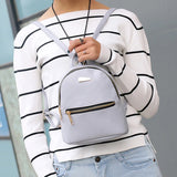 Women Pu Leather Backpack School Rucksack College Satchel