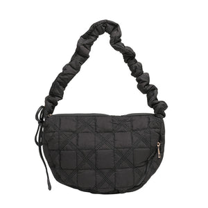 Quilted Cloud Puffy Shoulder Bag Canvas Dumpling Bag Lightweight