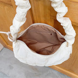Quilted Cloud Puffy Shoulder Bag Canvas Dumpling Bag Lightweight