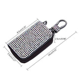 Bling Crystal Car Key Case Wallet Rhinestone Keychain Zipper Bag