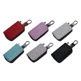 Bling Crystal Car Key Case Wallet Rhinestone Keychain Zipper Bag