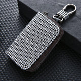 Bling Crystal Car Key Case Wallet Rhinestone Keychain Zipper Bag