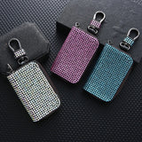 Bling Crystal Car Key Case Wallet Rhinestone Keychain Zipper Bag