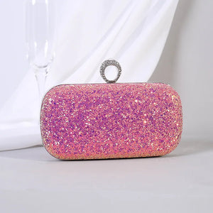 Red Diamond Evening Clutch Party Bag Chain Shoulder Bag