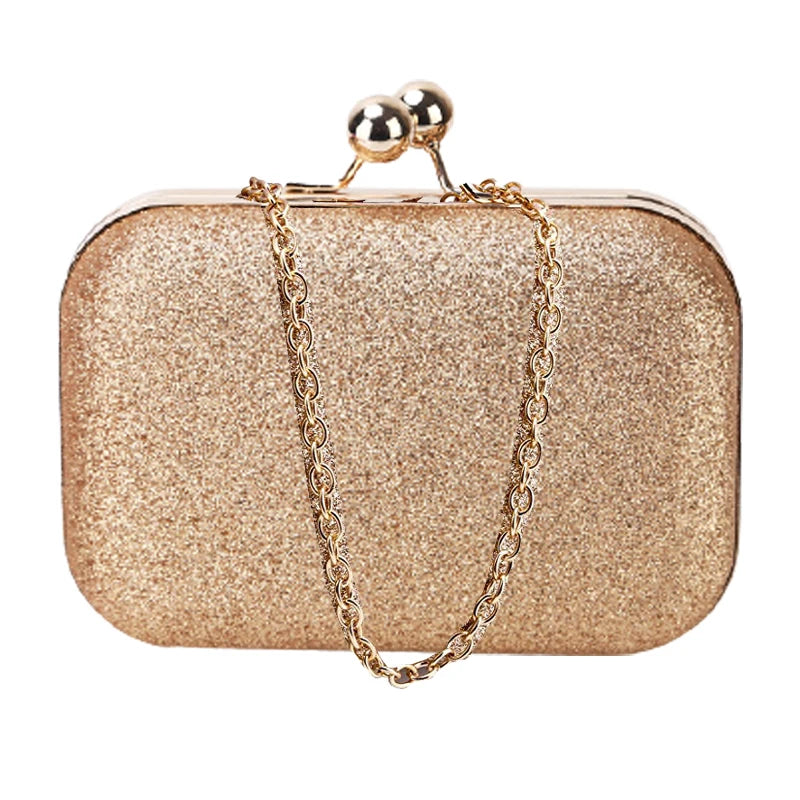 Women Bling Evening Party Handbag Wedding Ball Clutch Bag With Chain
