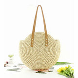 Bohemian Grass Bag Vintage Hand Woven Zipper Closure Shoulder Storage Bags