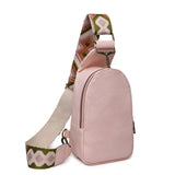 Boho Leather Sling Bag with Guitar Strap - Beige