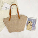 Women Braided Basket Clutch Top-handle Bag Large Straw Shoulder Bag