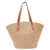 Women Braided Basket Clutch Top-handle Bag Large Straw Shoulder Bag