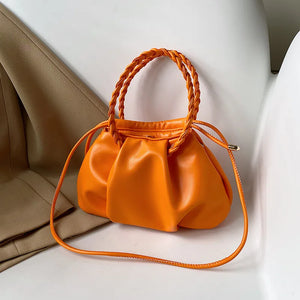 Braided Handle Top-handle Bag Vintage Tote Soft Shoulder Bag