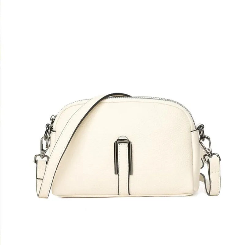 Women Leather Messenger Bags Small Shoulder Handbag Cowhide Crossbody