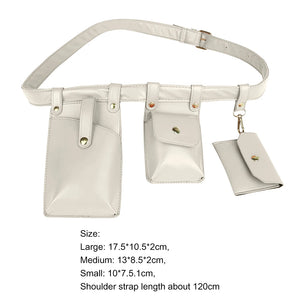 Women Leather Fanny Pack Waterproof Waist Bag with Multi-pocket Design