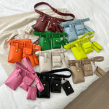 Women Leather Fanny Pack Waterproof Waist Bag with Multi-pocket Design