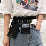 Women Leather Fanny Pack Belt Bag Waterproof Waist Pack