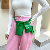 Women Leather Fanny Pack Waterproof Waist Bag with Multi-pocket Design