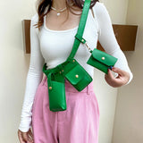 Women Leather Fanny Pack Waterproof Waist Bag with Multi-pocket Design