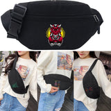 Monster Print Outdoor Sports Bag Canvas Waist Bag Crossbody Banana Bag