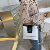 Women Bucket Bag Temperament PU Leather Messenger Bag