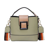 Women Bucket Bag Temperament PU Leather Messenger Bag