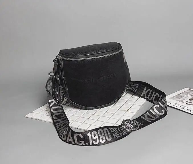 Women Bucket Bag Crossbody Bag Wide Shoulder Strap Sac A Main