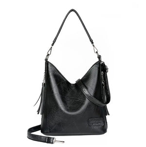 Vintage Soft Leather Bucket Bag for Women Shoulder Cross Body Handbag