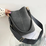Women Bucket Bag PU Leather Shoulder Bag Large Capacity Lady Crossbody Bags