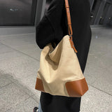 Canvas Bucket Shoulder Bag Crossbody Tote Large Capacity Handbag