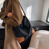 Canvas Bucket Shoulder Bag Crossbody Tote Large Capacity Handbag