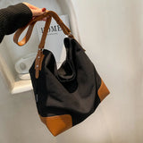 Canvas Bucket Shoulder Bag Crossbody Tote Large Capacity Handbag