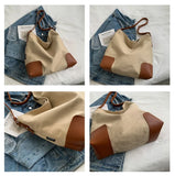 Canvas Bucket Shoulder Bag Crossbody Tote Large Capacity Handbag