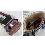 Women Bucket Shoulder Bag Vintage Ethnic Summer Tassel Ladies Crossbody Handbag