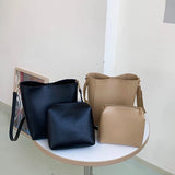 Women Shoulder Bag PU Leather Totes Crossbody Handbag 2Pcs bolsos