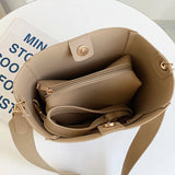 Women Shoulder Bag PU Leather Totes Crossbody Handbag 2Pcs bolsos