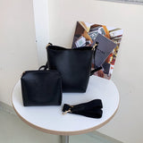Women Shoulder Bag PU Leather Totes Crossbody Handbag 2Pcs bolsos