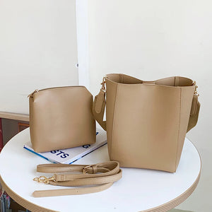 Women Shoulder Bag PU Leather Totes Crossbody Handbag 2Pcs bolsos