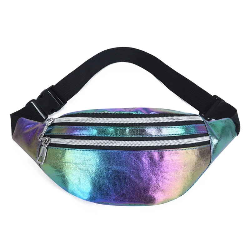 Women Holographic Fanny Pack Waist Bag for Travel