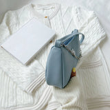 Women Butterfly Chain Shoulder Bag PU Leather Zipper Shopping Purse