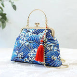Women Butterfly Embroidery Evening Bag Party Clutch Messenger Wedding Bag