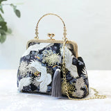 Women Butterfly Embroidery Evening Bag Party Clutch Messenger Wedding Bag